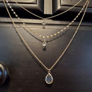 3 layer gold necklace